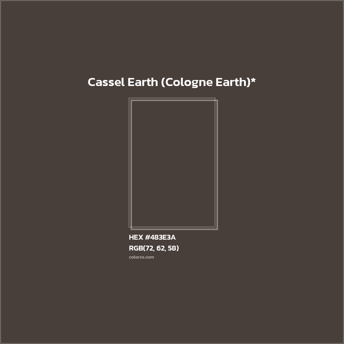 HEX #483E3A Color Name, Color Code, Palettes, Similar Paints, Images