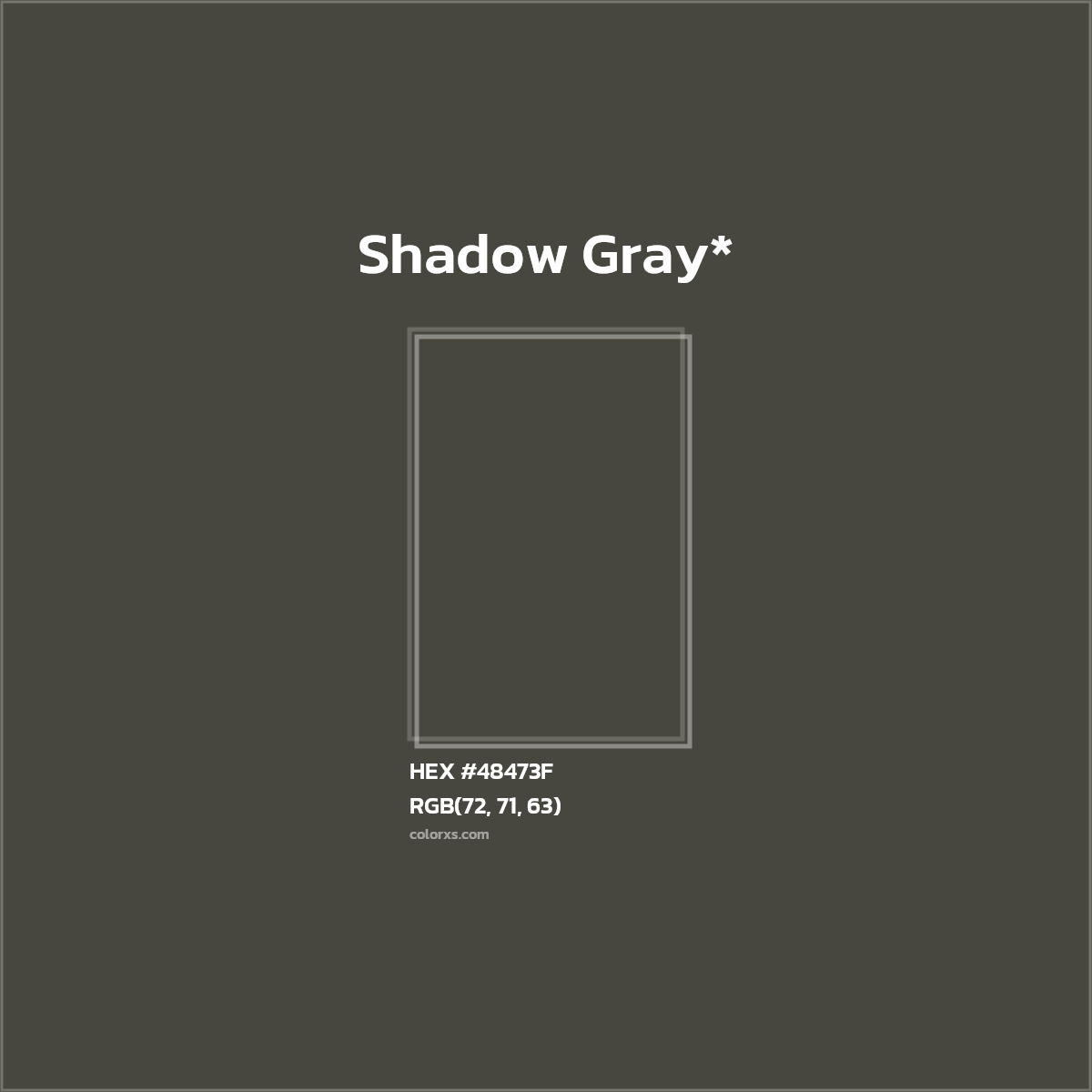 HEX #48473F Color Name, Color Code, Palettes, Similar Paints, Images