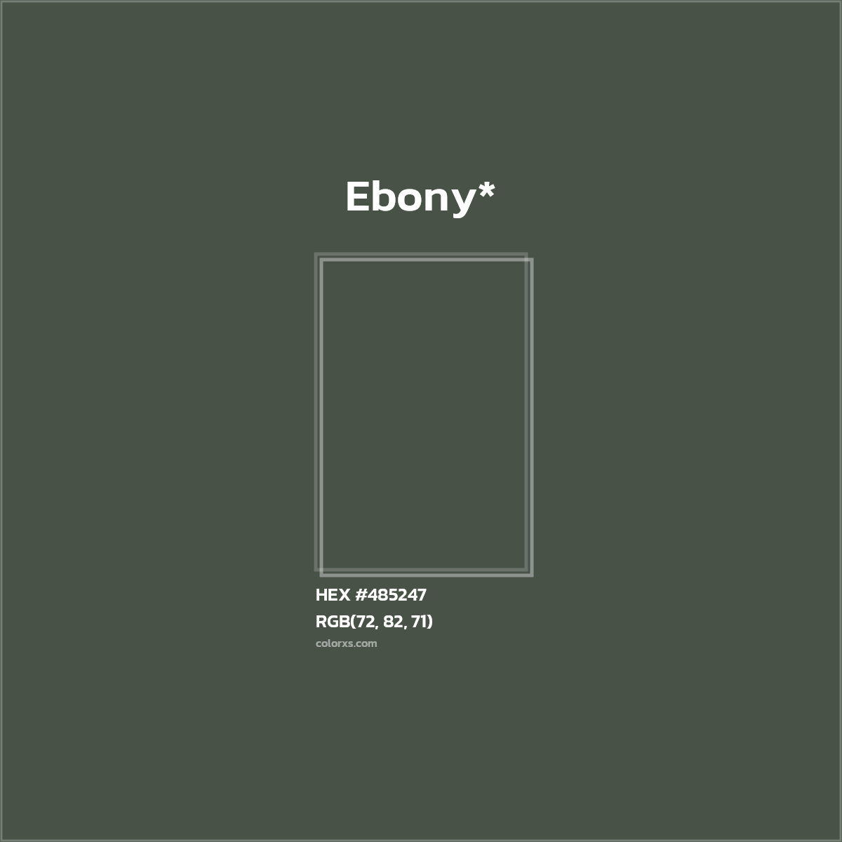 HEX #485247 Color Name, Color Code, Palettes, Similar Paints, Images