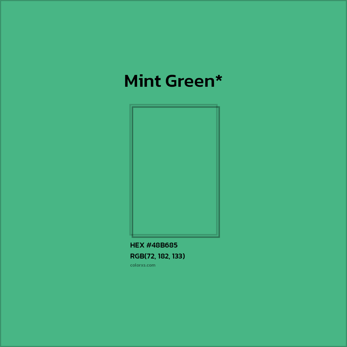 HEX #48B685 Color Name, Color Code, Palettes, Similar Paints, Images