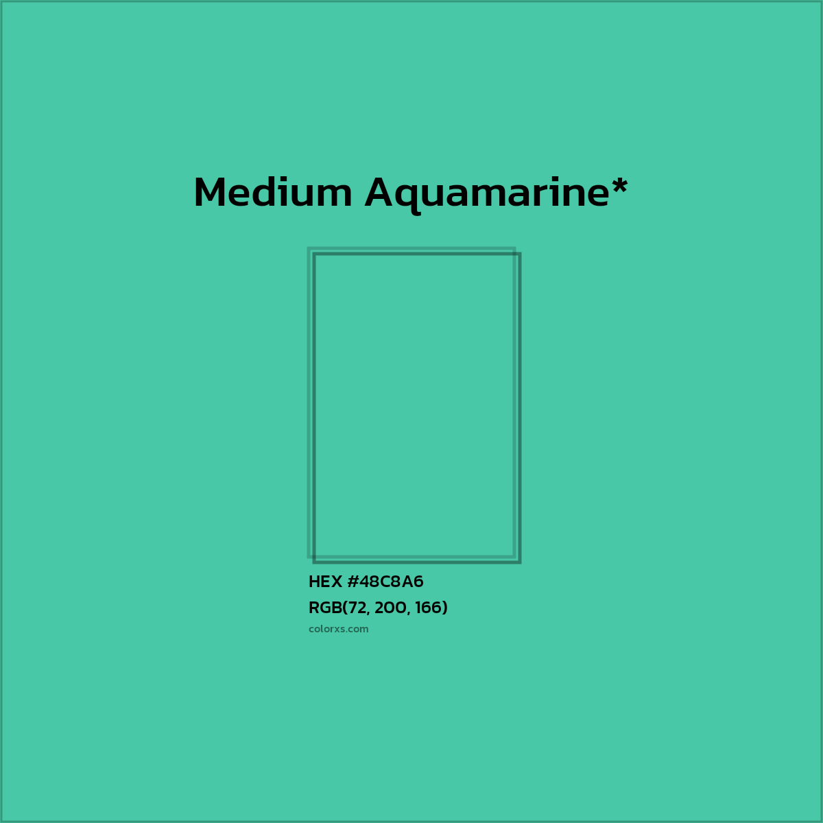 HEX #48C8A6 Color Name, Color Code, Palettes, Similar Paints, Images