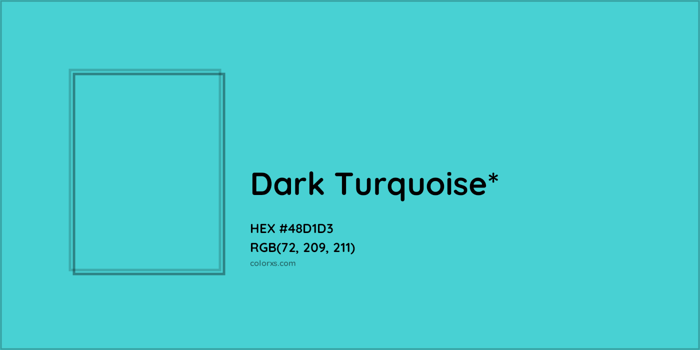 HEX #48D1D3 Color Name, Color Code, Palettes, Similar Paints, Images