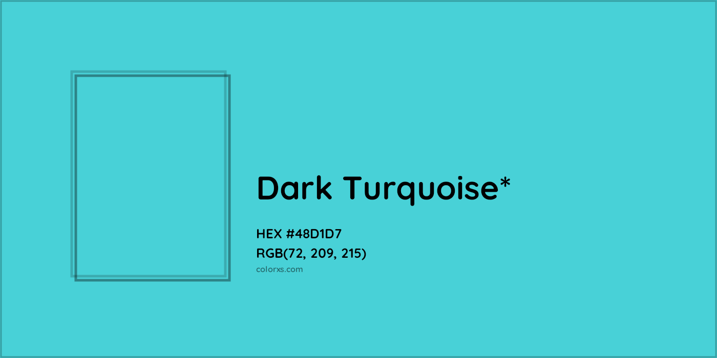 HEX #48D1D7 Color Name, Color Code, Palettes, Similar Paints, Images
