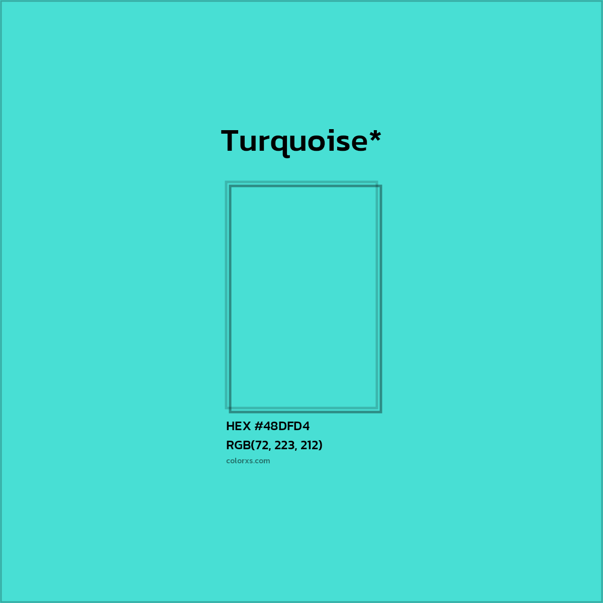 HEX #48DFD4 Color Name, Color Code, Palettes, Similar Paints, Images