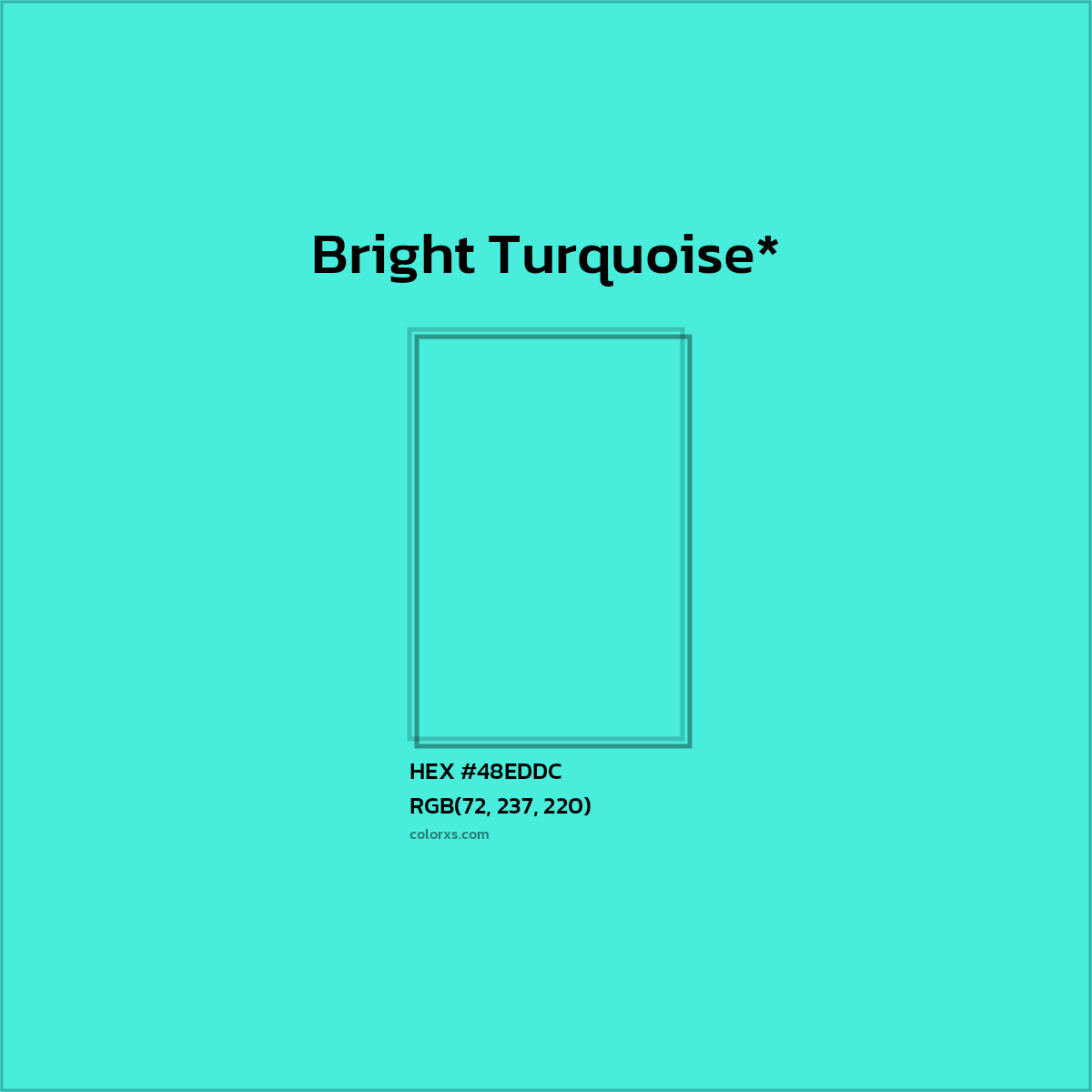 HEX #48EDDC Color Name, Color Code, Palettes, Similar Paints, Images