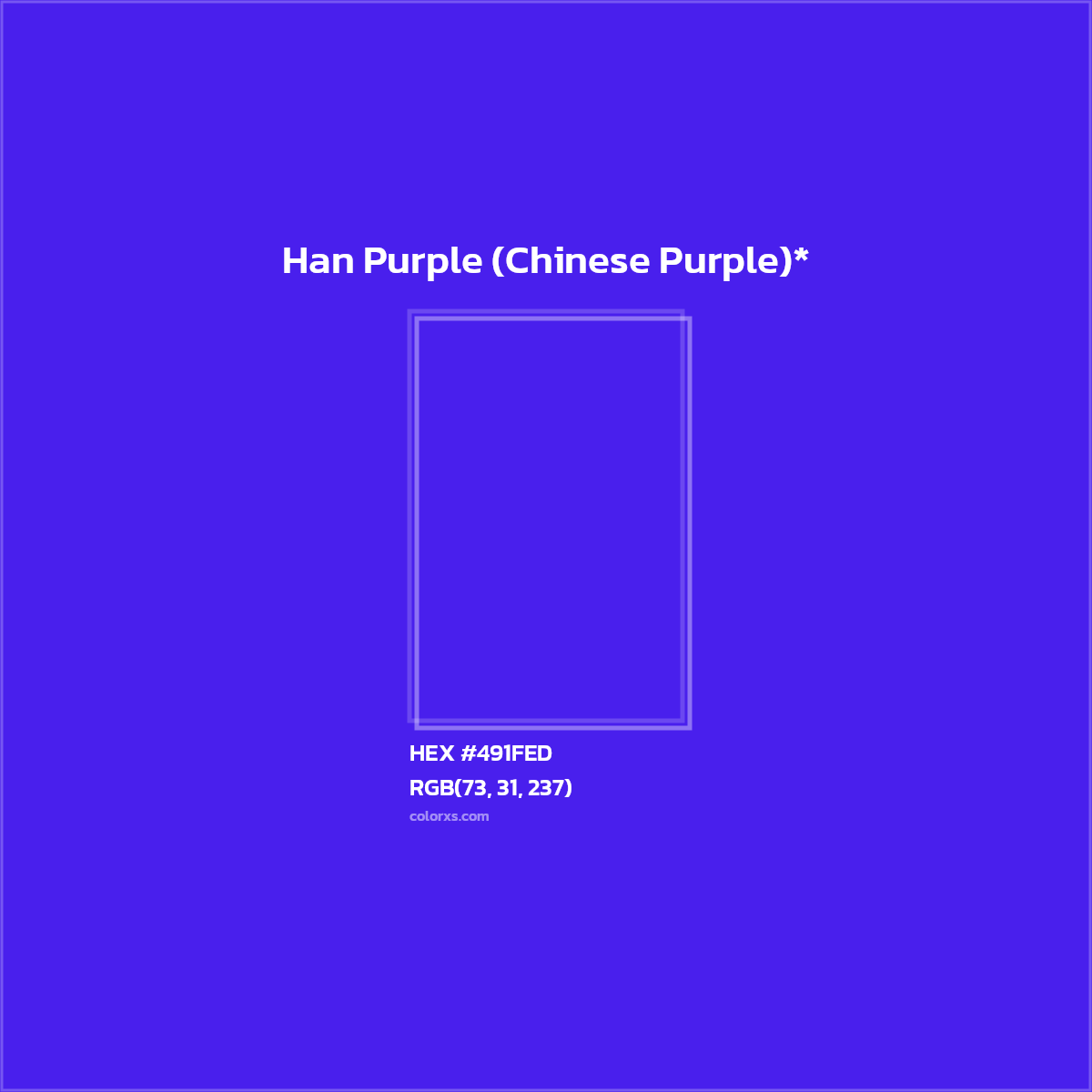 HEX #491FED Color Name, Color Code, Palettes, Similar Paints, Images