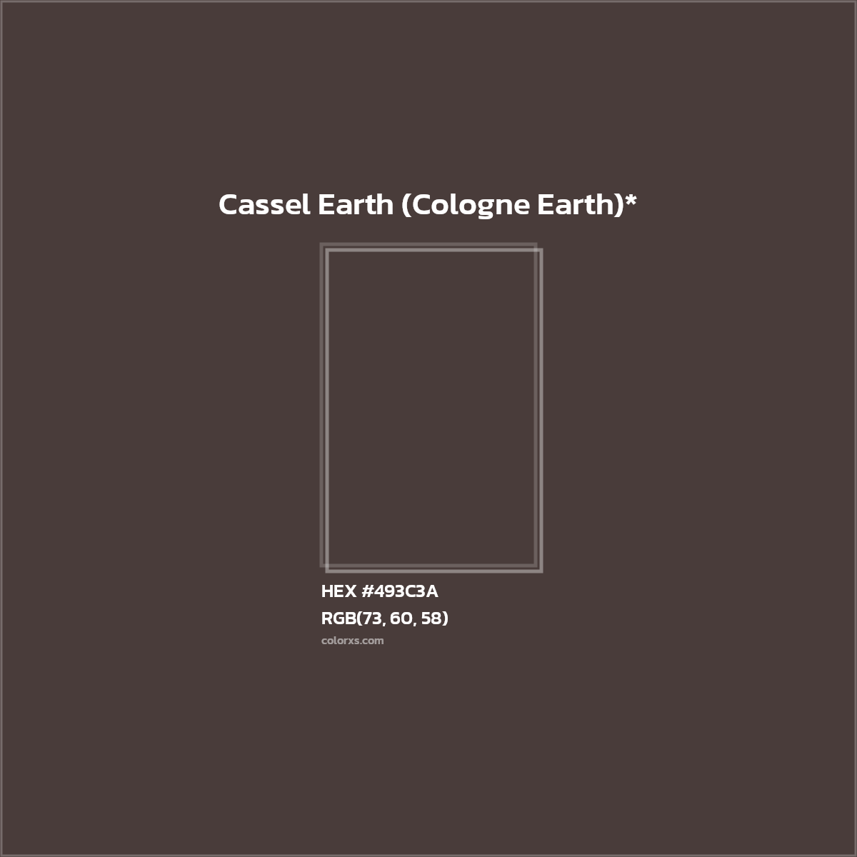 HEX #493C3A Color Name, Color Code, Palettes, Similar Paints, Images