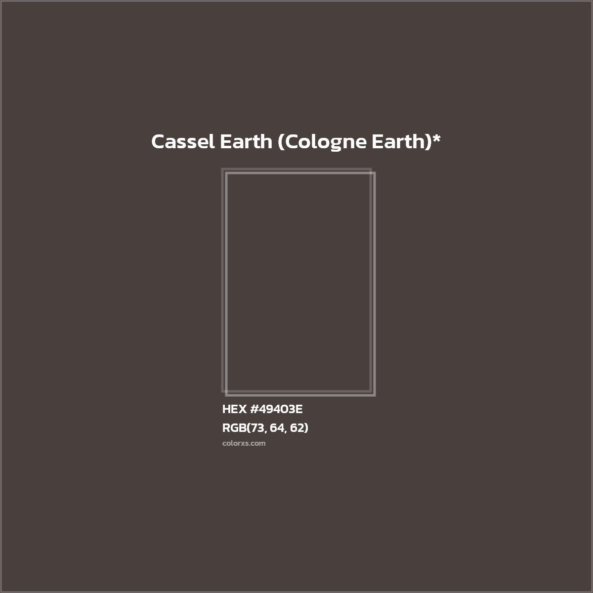 HEX #49403E Color Name, Color Code, Palettes, Similar Paints, Images