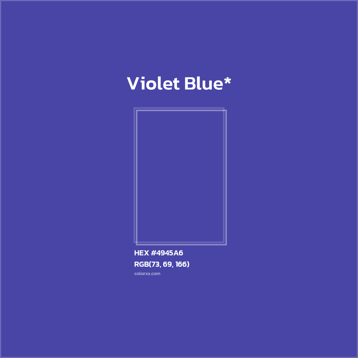 HEX #4945A6 Color Name, Color Code, Palettes, Similar Paints, Images