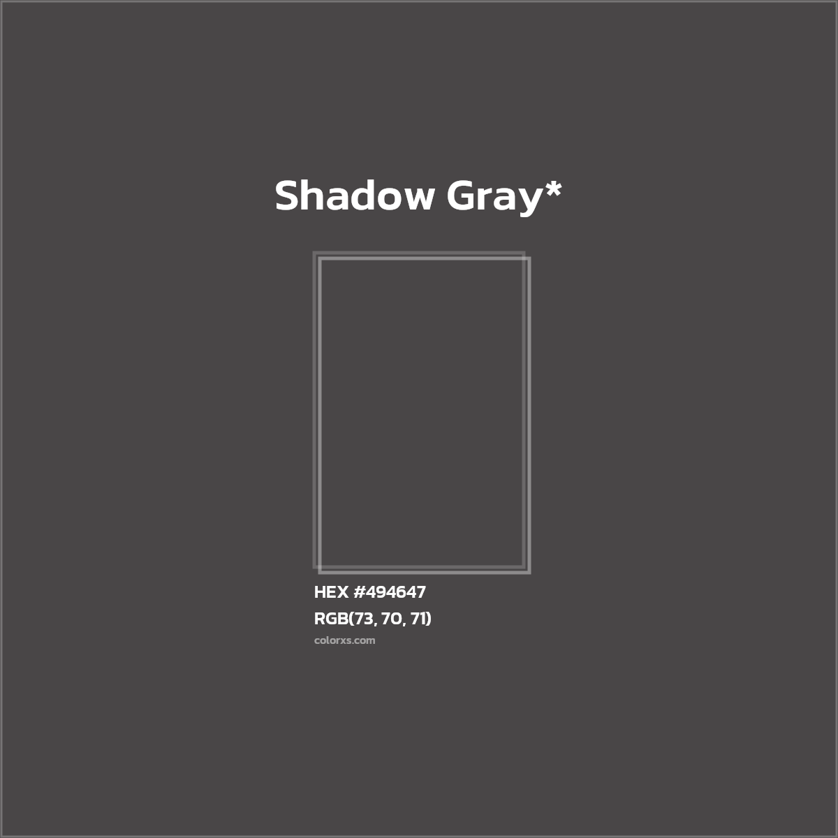 HEX #494647 Color Name, Color Code, Palettes, Similar Paints, Images