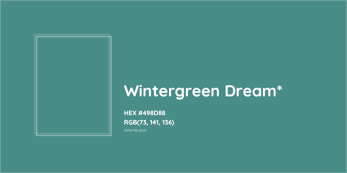HEX #498D88 Color Name, Color Code, Palettes, Similar Paints, Images