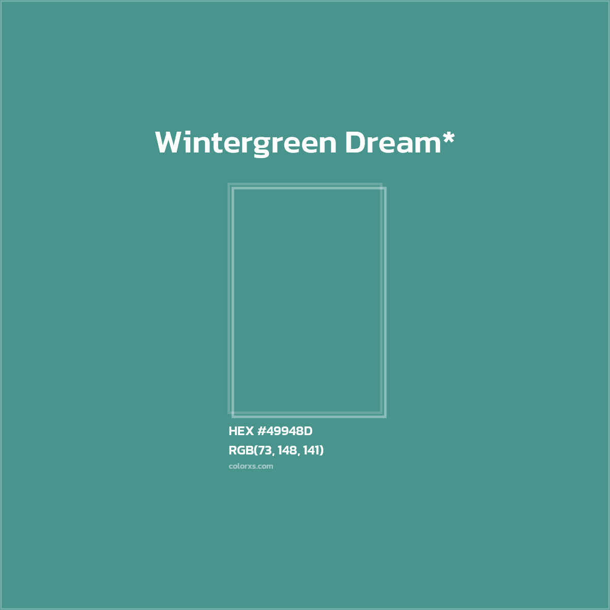 HEX #49948D Color Name, Color Code, Palettes, Similar Paints, Images