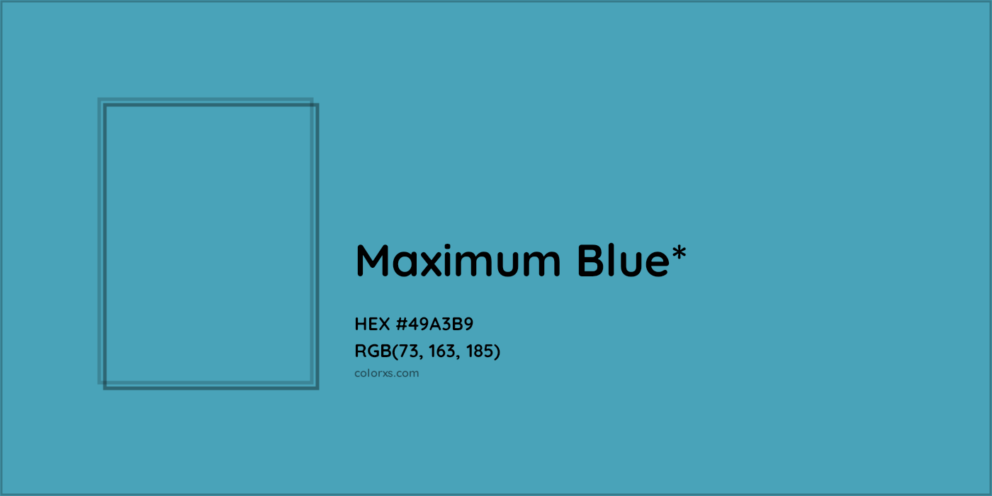 HEX #49A3B9 Color Name, Color Code, Palettes, Similar Paints, Images