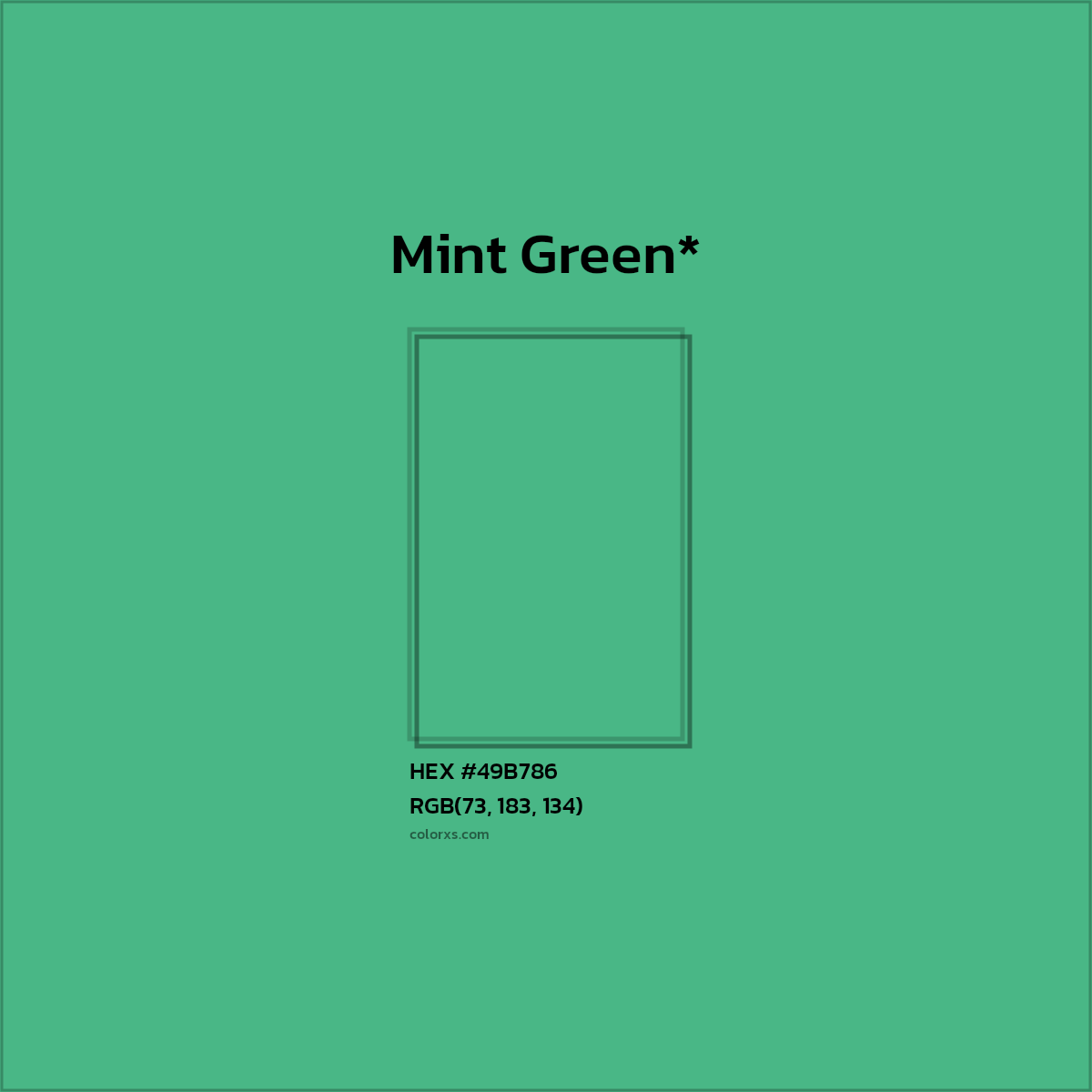 HEX #49B786 Color Name, Color Code, Palettes, Similar Paints, Images