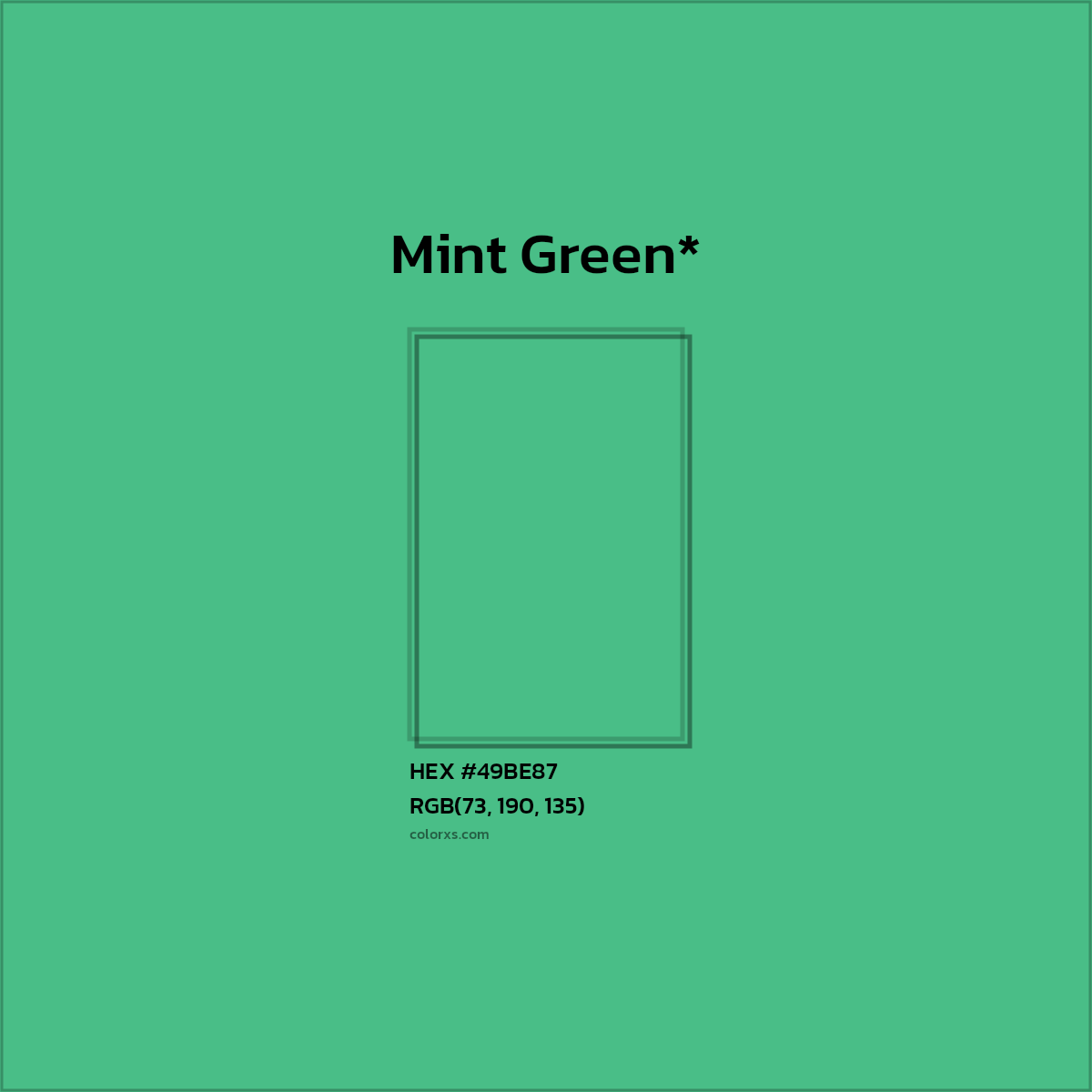 HEX #49BE87 Color Name, Color Code, Palettes, Similar Paints, Images