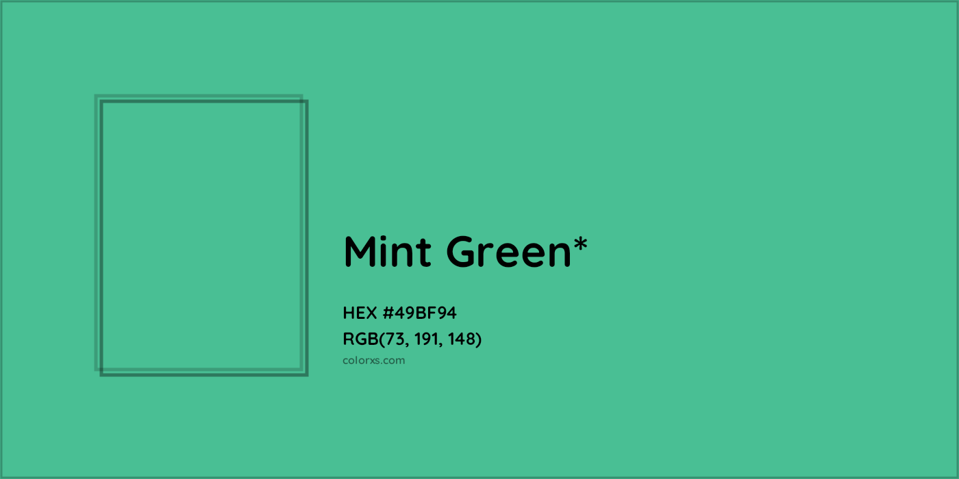 HEX #49BF94 Color Name, Color Code, Palettes, Similar Paints, Images