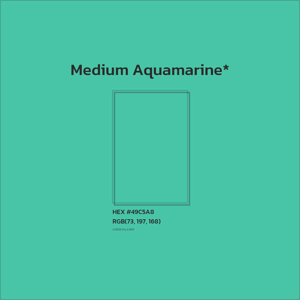 HEX #49C5A8 Color Name, Color Code, Palettes, Similar Paints, Images