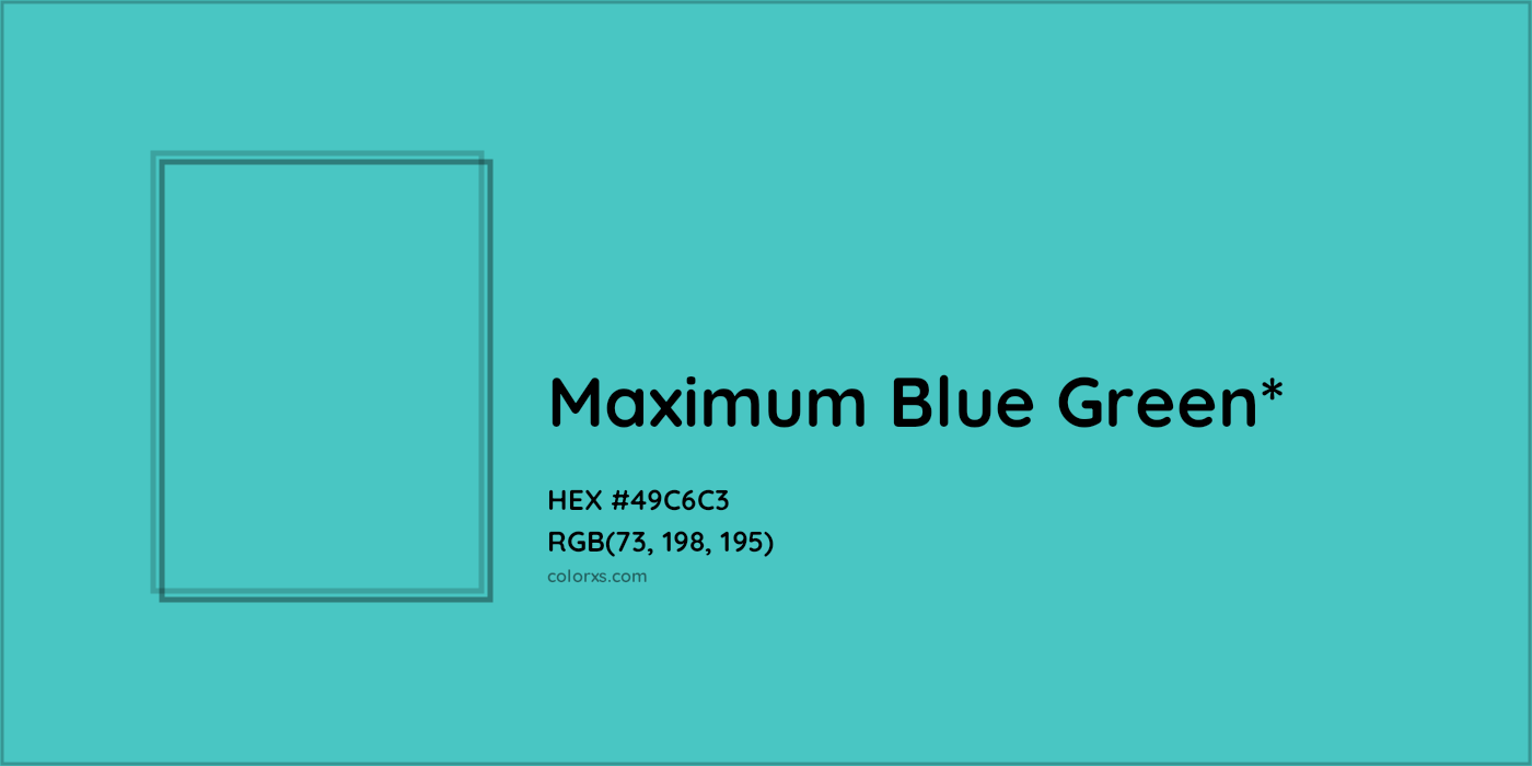 HEX #49C6C3 Color Name, Color Code, Palettes, Similar Paints, Images