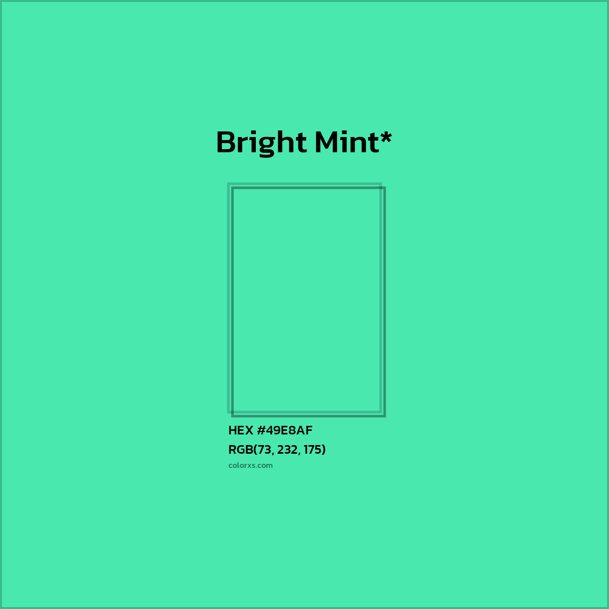 HEX #49E8AF Color Name, Color Code, Palettes, Similar Paints, Images