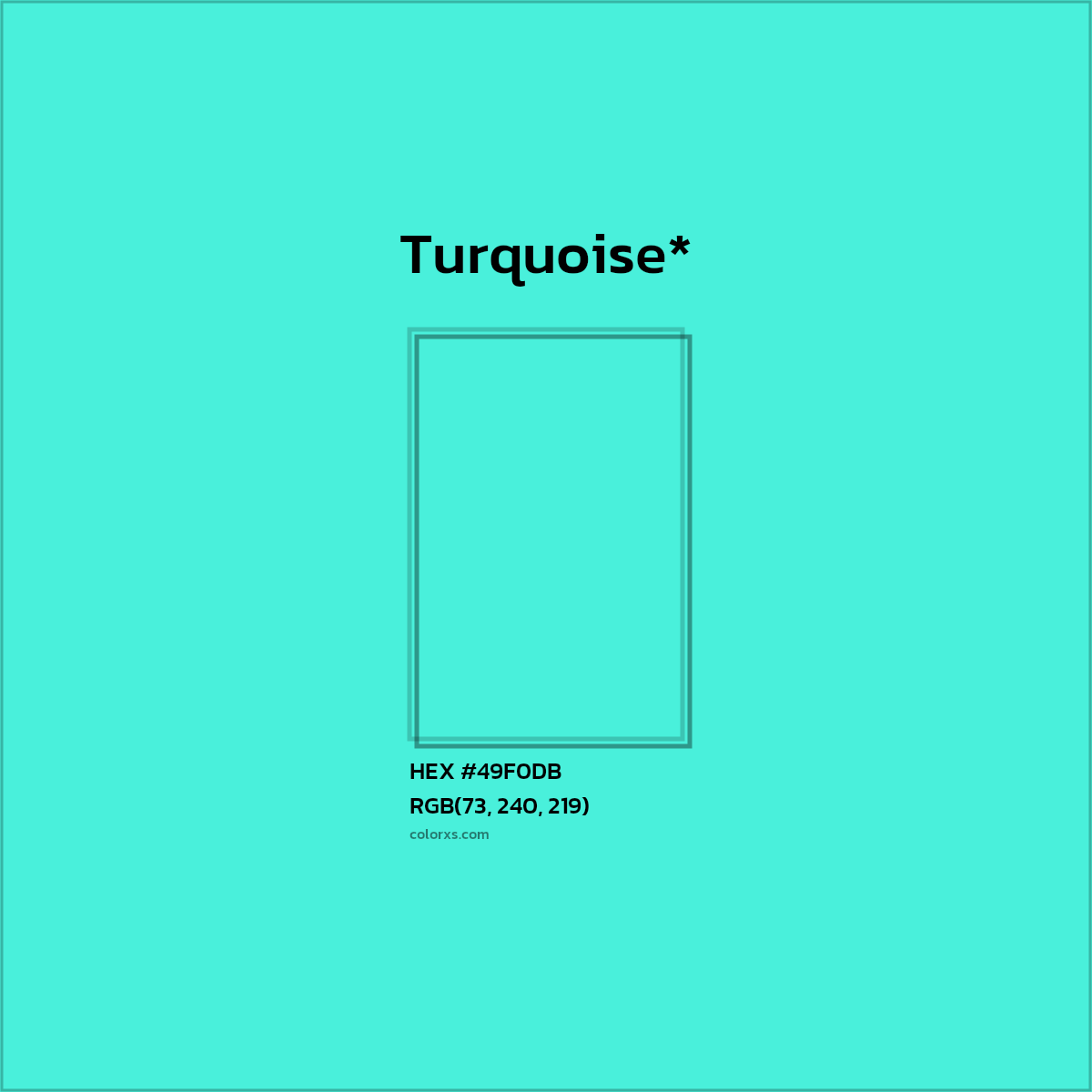 HEX #49F0DB Color Name, Color Code, Palettes, Similar Paints, Images