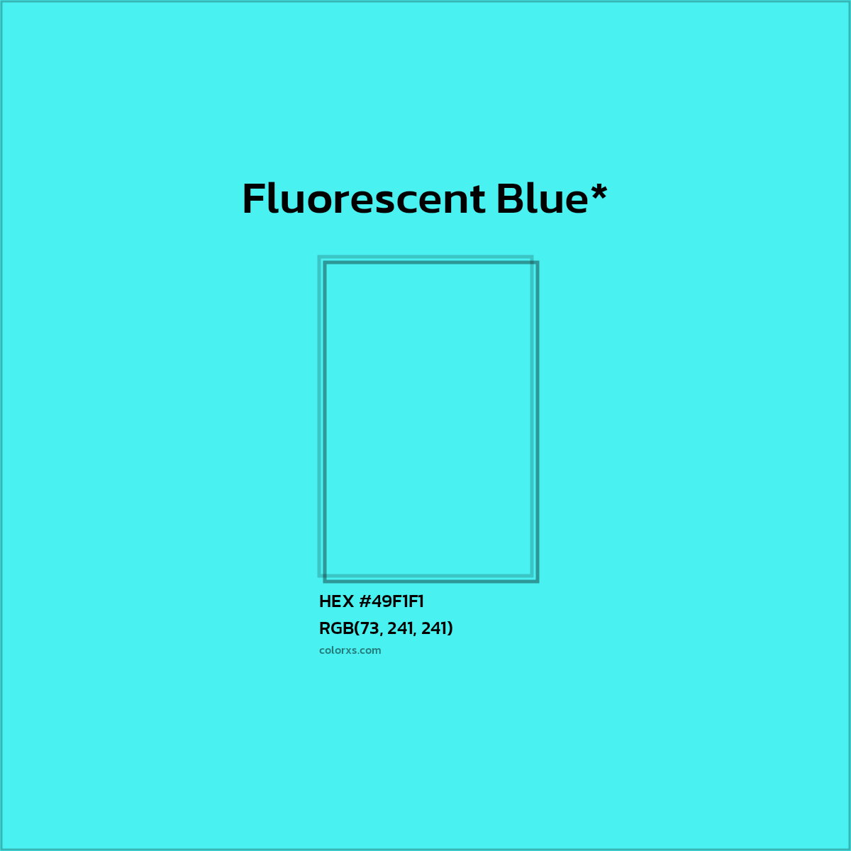 HEX #49F1F1 Color Name, Color Code, Palettes, Similar Paints, Images