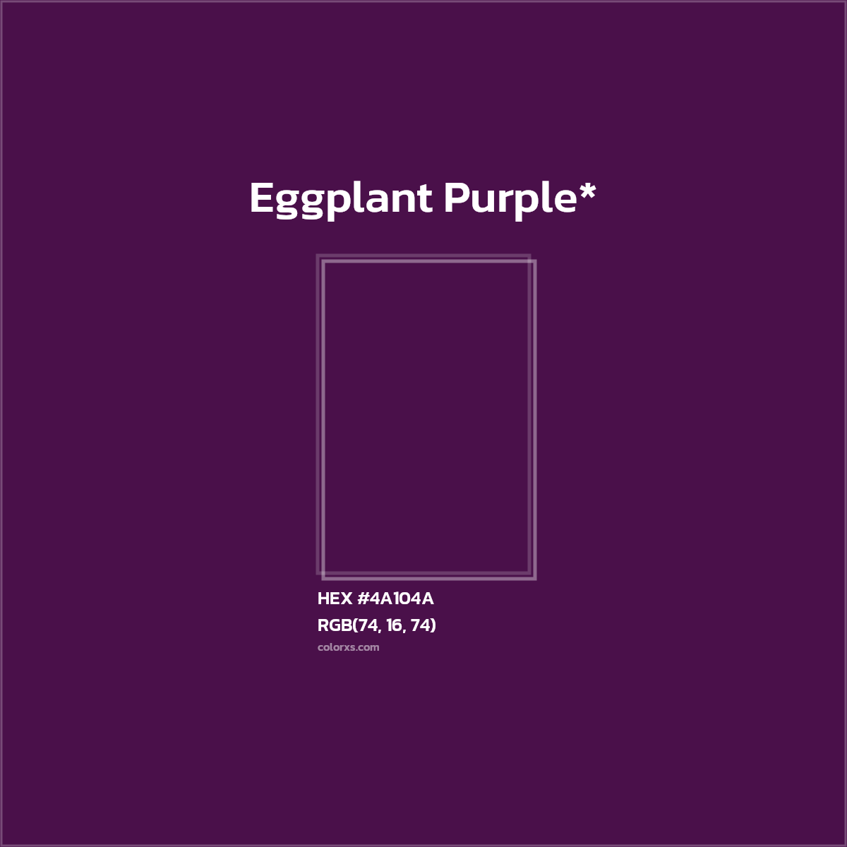 HEX #4A104A Color Name, Color Code, Palettes, Similar Paints, Images