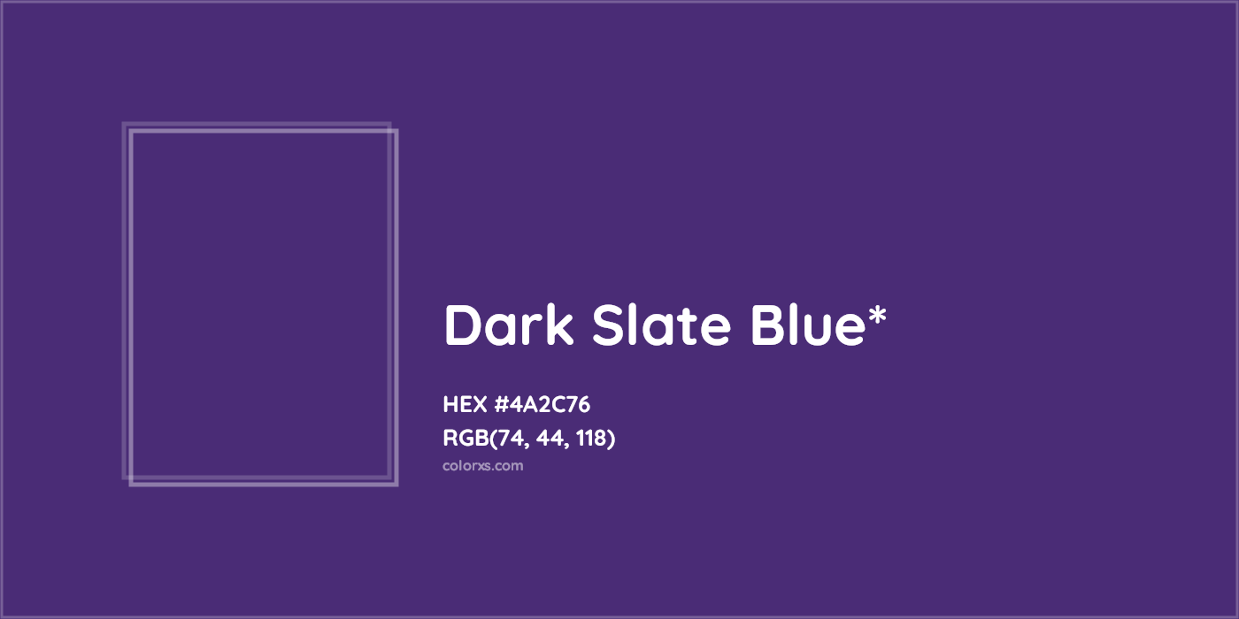 HEX #4A2C76 Color Name, Color Code, Palettes, Similar Paints, Images