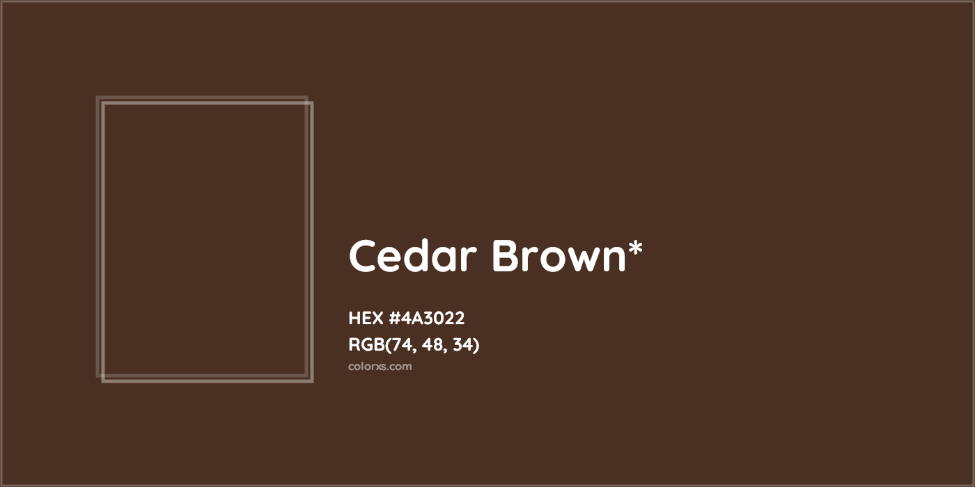 HEX #4A3022 Color Name, Color Code, Palettes, Similar Paints, Images