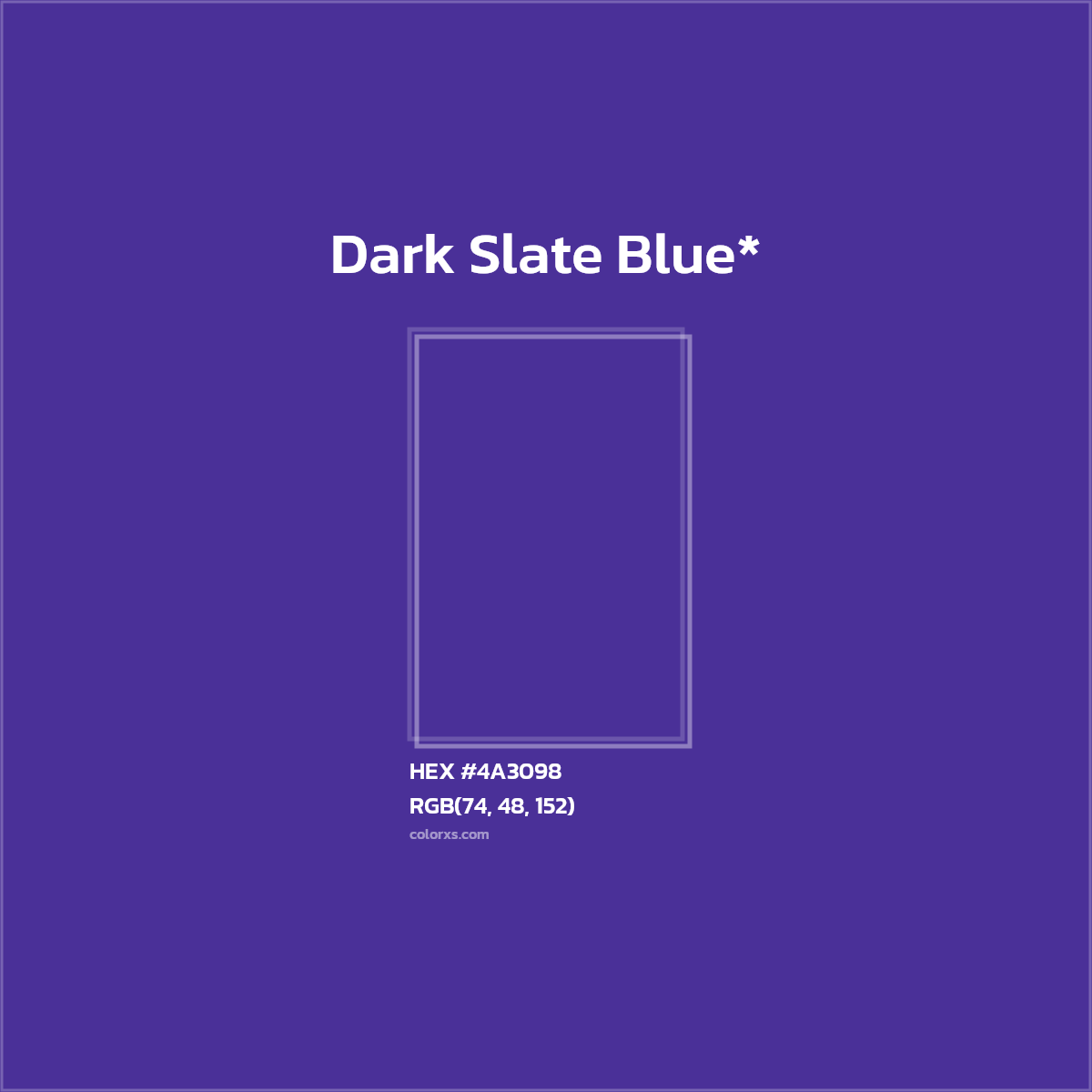 HEX #4A3098 Color Name, Color Code, Palettes, Similar Paints, Images