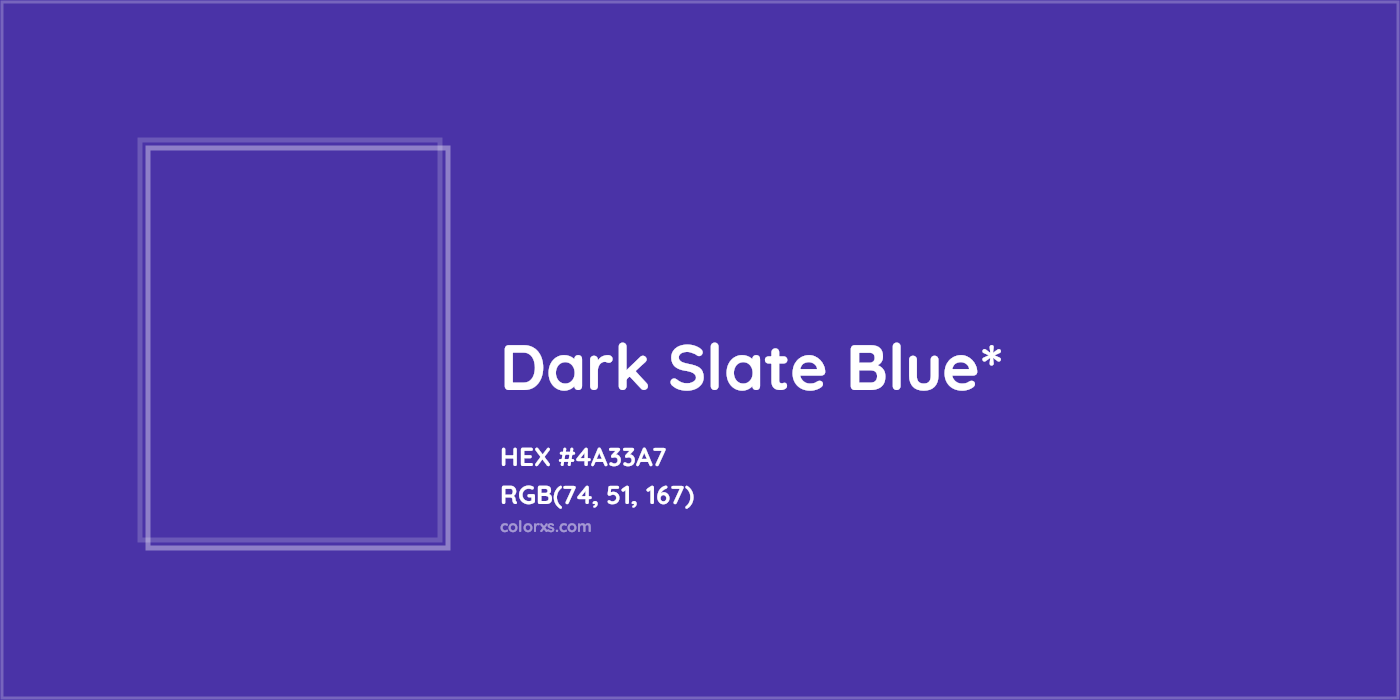 HEX #4A33A7 Color Name, Color Code, Palettes, Similar Paints, Images