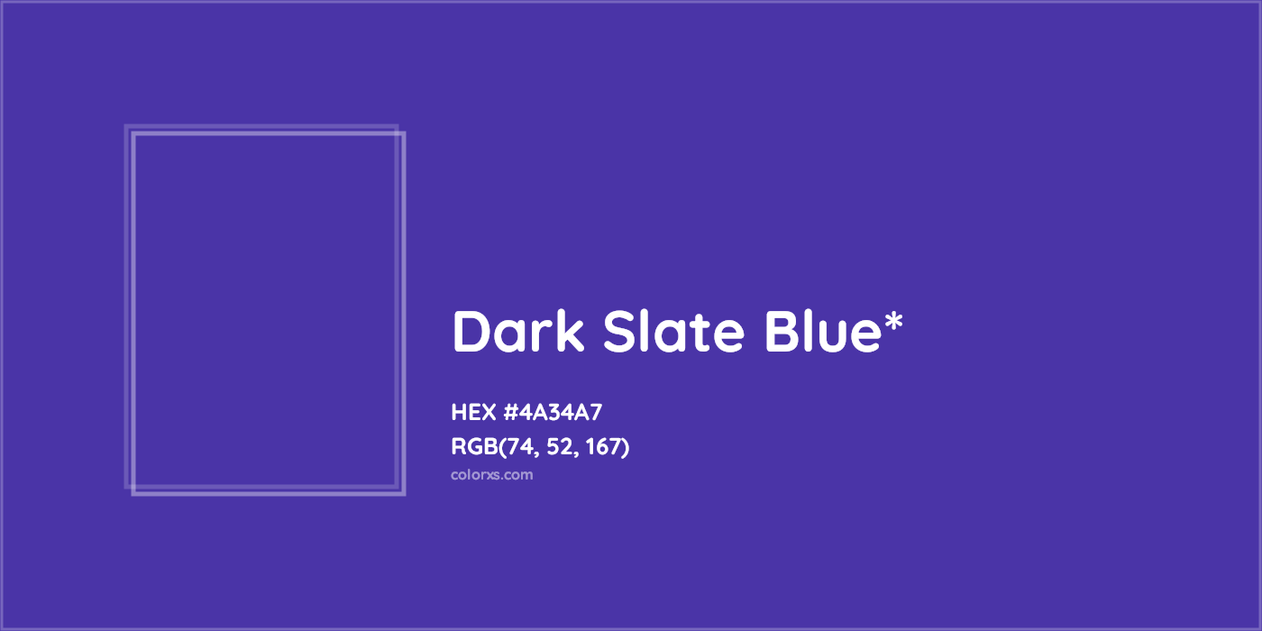 HEX #4A34A7 Color Name, Color Code, Palettes, Similar Paints, Images