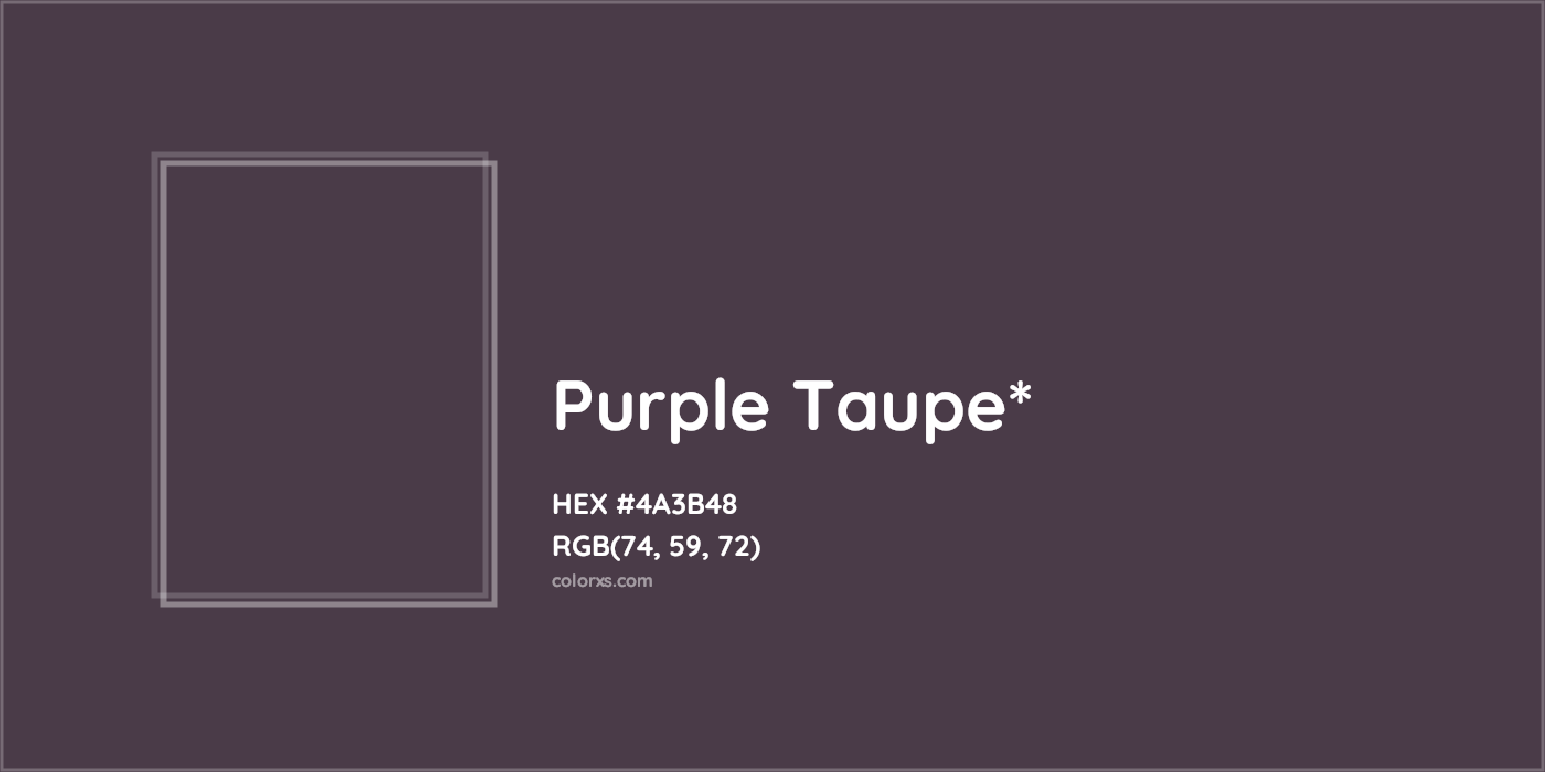 HEX #4A3B48 Color Name, Color Code, Palettes, Similar Paints, Images
