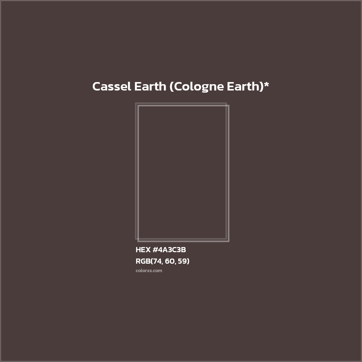 HEX #4A3C3B Color Name, Color Code, Palettes, Similar Paints, Images