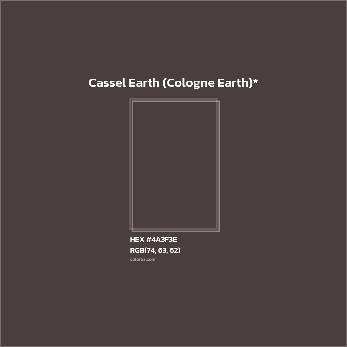 HEX #4A3F3E Color Name, Color Code, Palettes, Similar Paints, Images