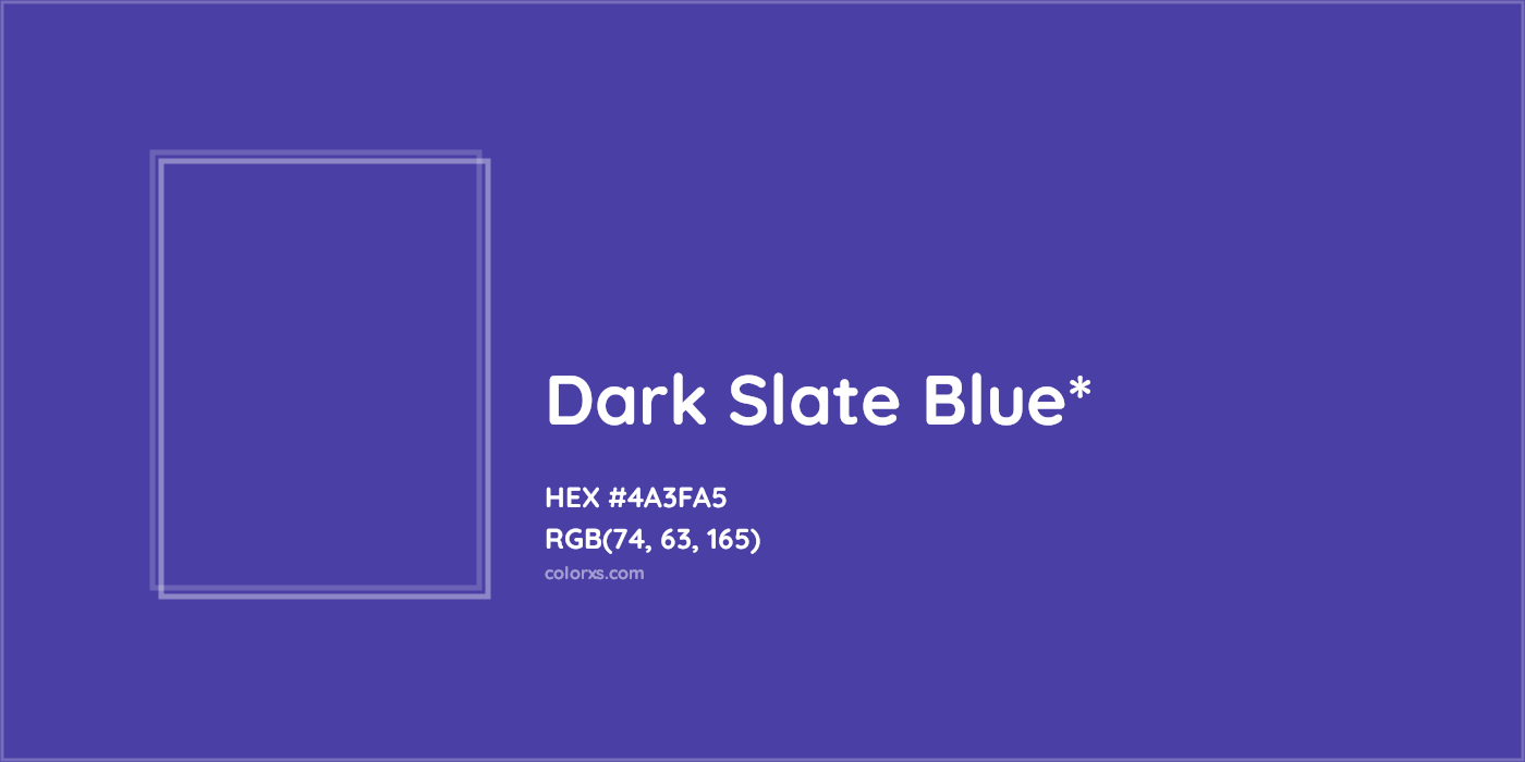 HEX #4A3FA5 Color Name, Color Code, Palettes, Similar Paints, Images