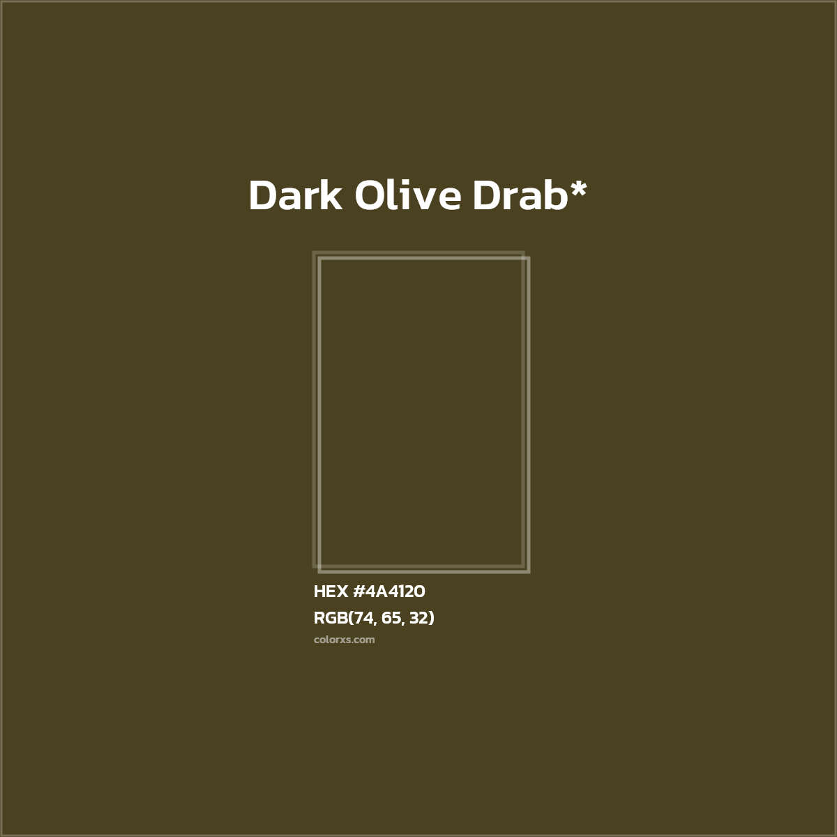 HEX #4A4120 Color Name, Color Code, Palettes, Similar Paints, Images