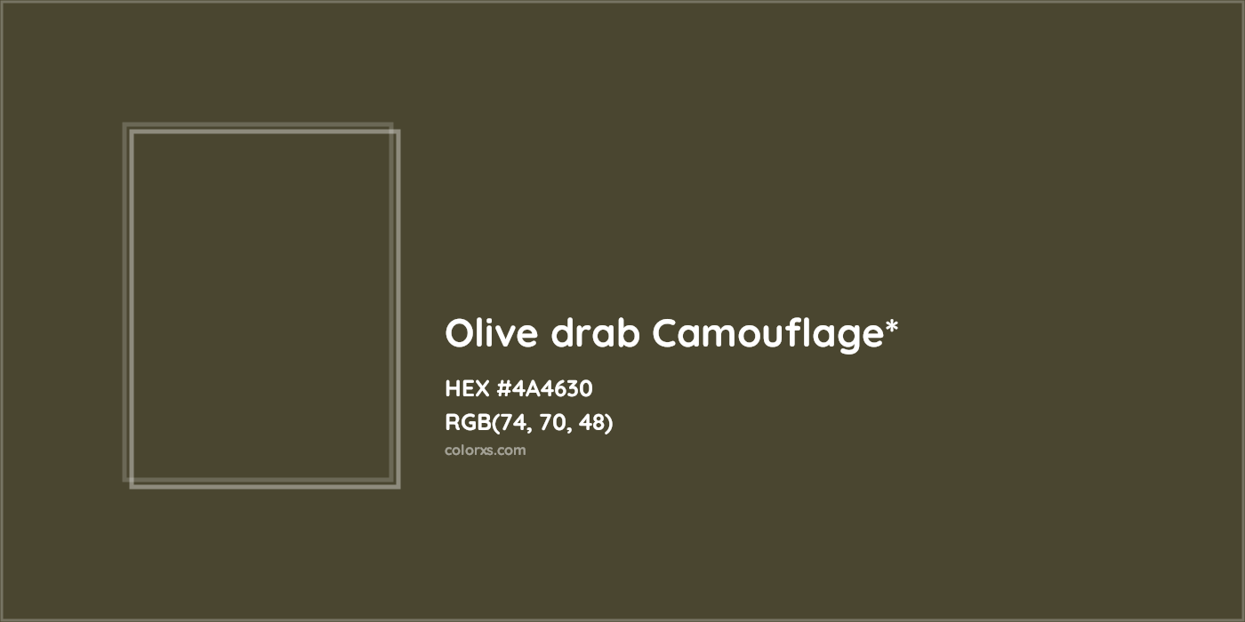 HEX #4A4630 Color Name, Color Code, Palettes, Similar Paints, Images