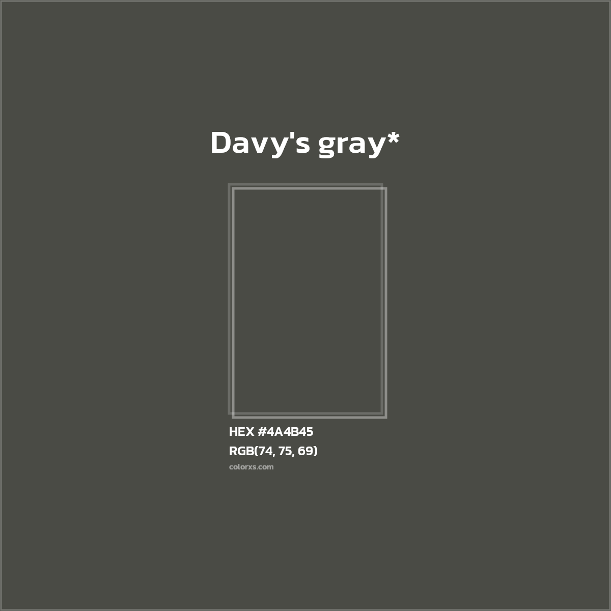 HEX #4A4B45 Color Name, Color Code, Palettes, Similar Paints, Images