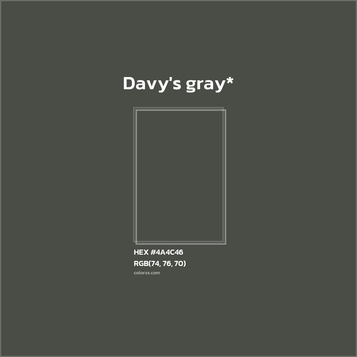 HEX #4A4C46 Color Name, Color Code, Palettes, Similar Paints, Images