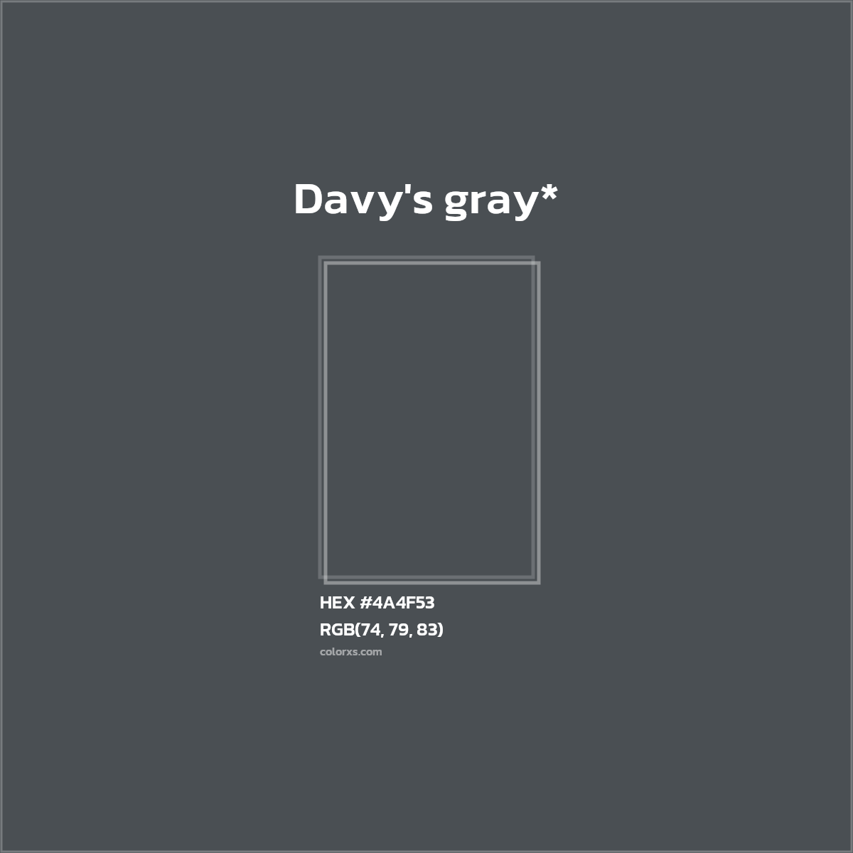 HEX #4A4F53 Color Name, Color Code, Palettes, Similar Paints, Images