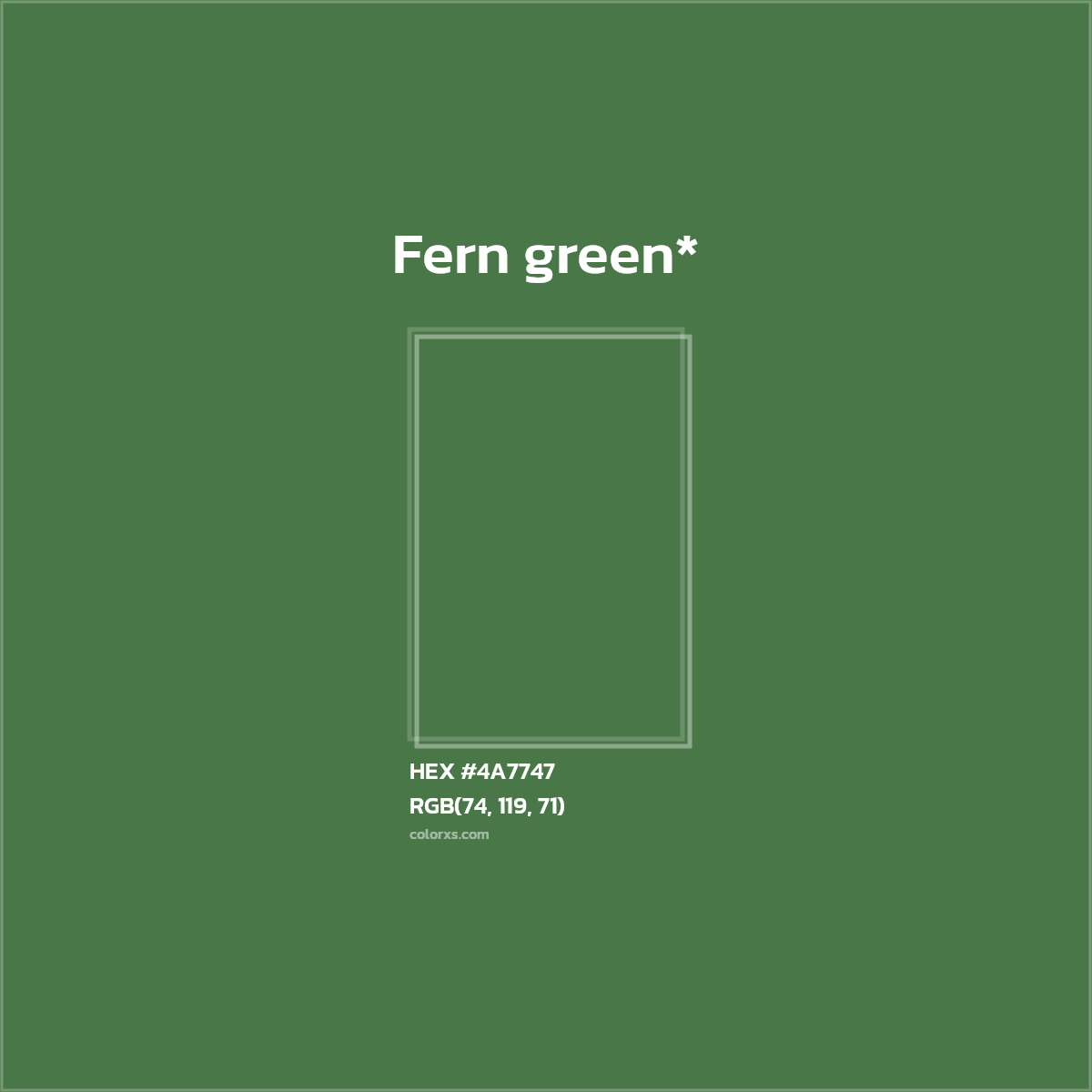 HEX #4A7747 Color Name, Color Code, Palettes, Similar Paints, Images