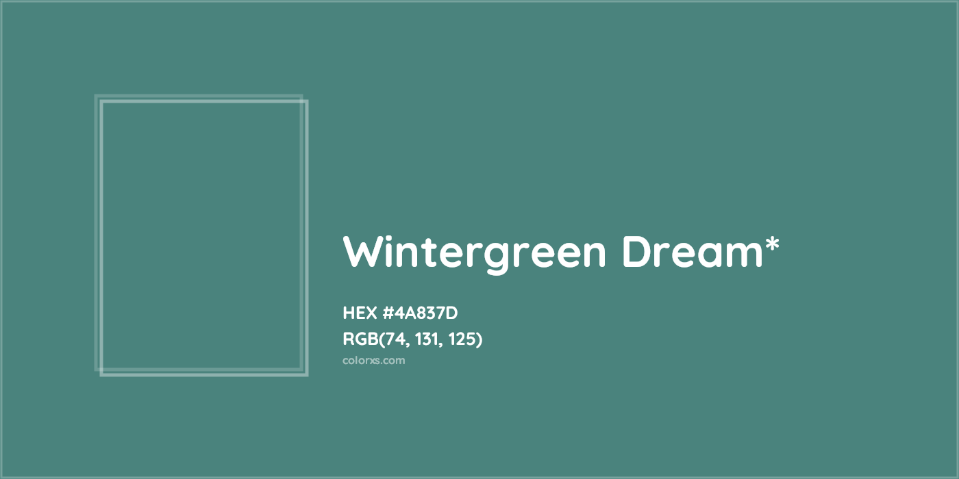 HEX #4A837D Color Name, Color Code, Palettes, Similar Paints, Images