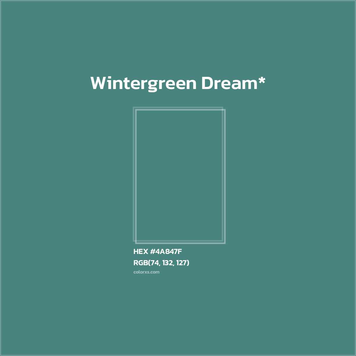 HEX #4A847F Color Name, Color Code, Palettes, Similar Paints, Images
