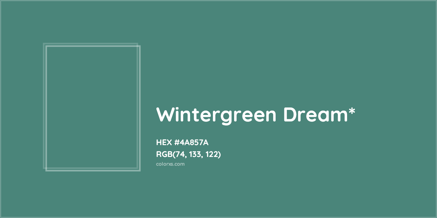 HEX #4A857A Color Name, Color Code, Palettes, Similar Paints, Images