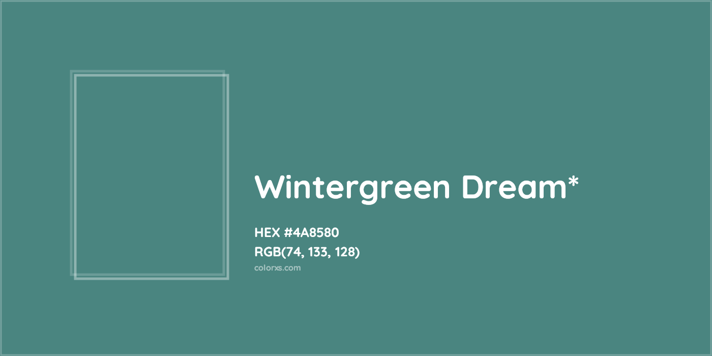 HEX #4A8580 Color Name, Color Code, Palettes, Similar Paints, Images