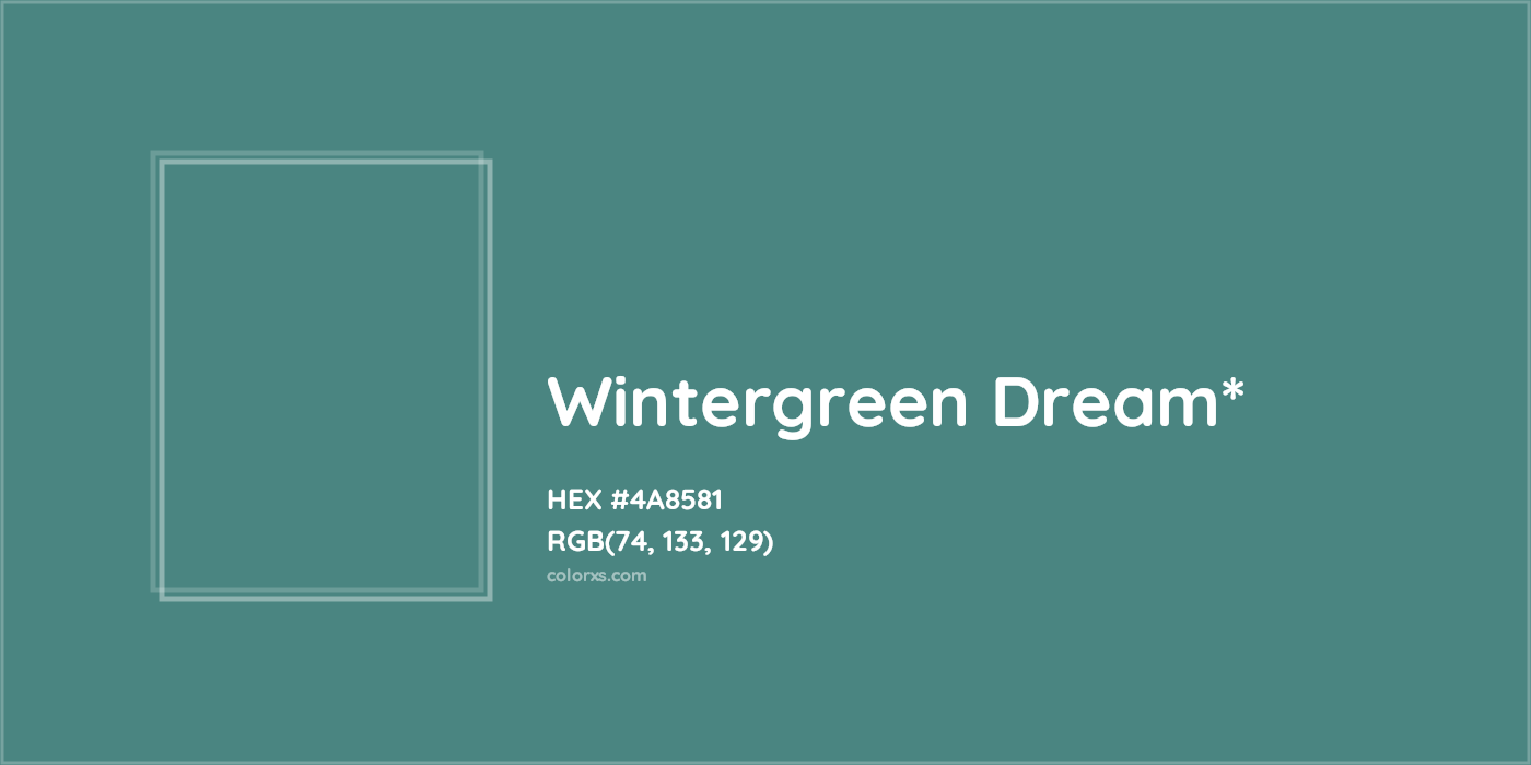 HEX #4A8581 Color Name, Color Code, Palettes, Similar Paints, Images