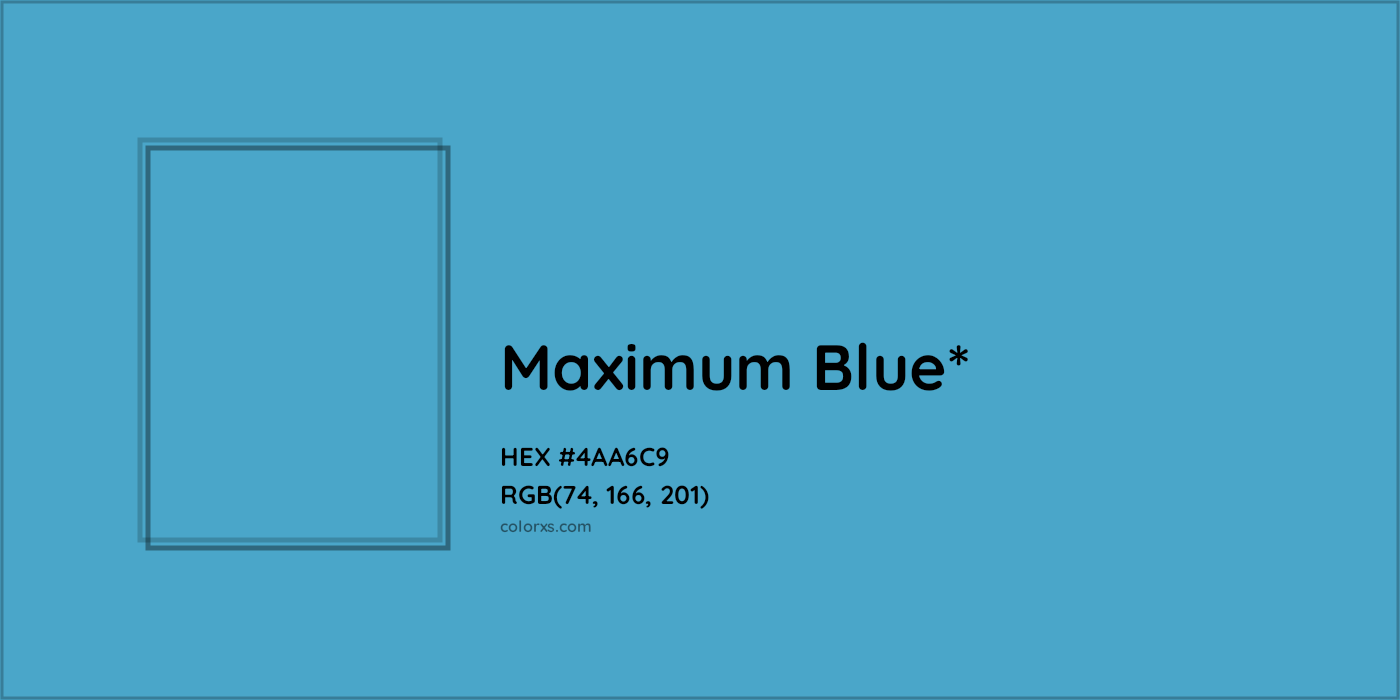 HEX #4AA6C9 Color Name, Color Code, Palettes, Similar Paints, Images
