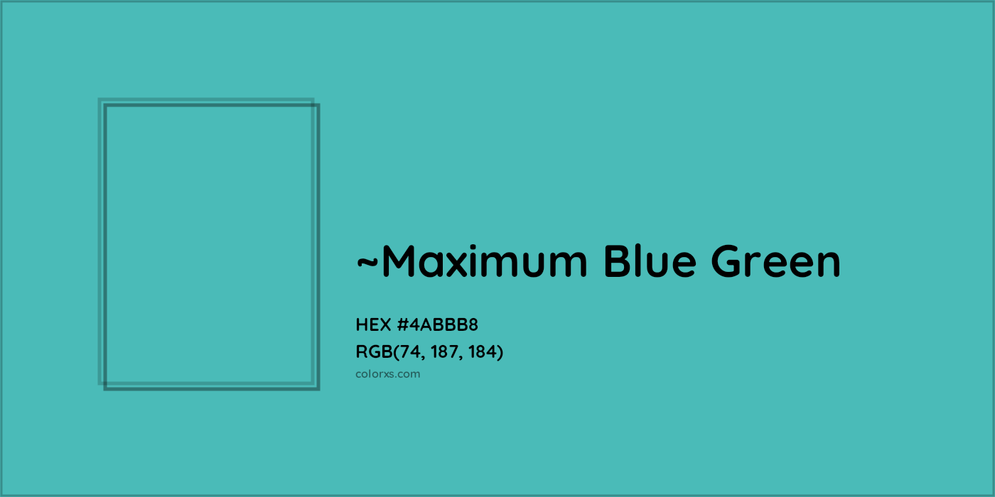 HEX #4ABBB8 Color Name, Color Code, Palettes, Similar Paints, Images