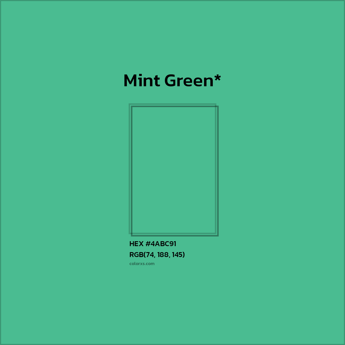 HEX #4ABC91 Color Name, Color Code, Palettes, Similar Paints, Images
