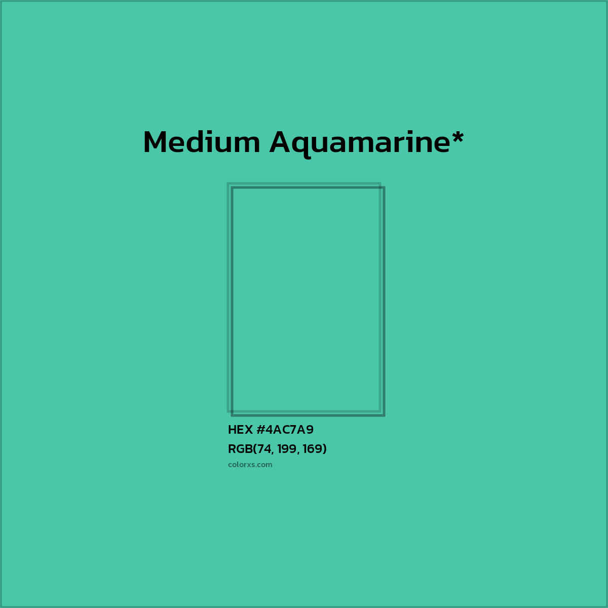 HEX #4AC7A9 Color Name, Color Code, Palettes, Similar Paints, Images